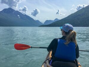 Kayaking at Eklutna Lake, Alaska